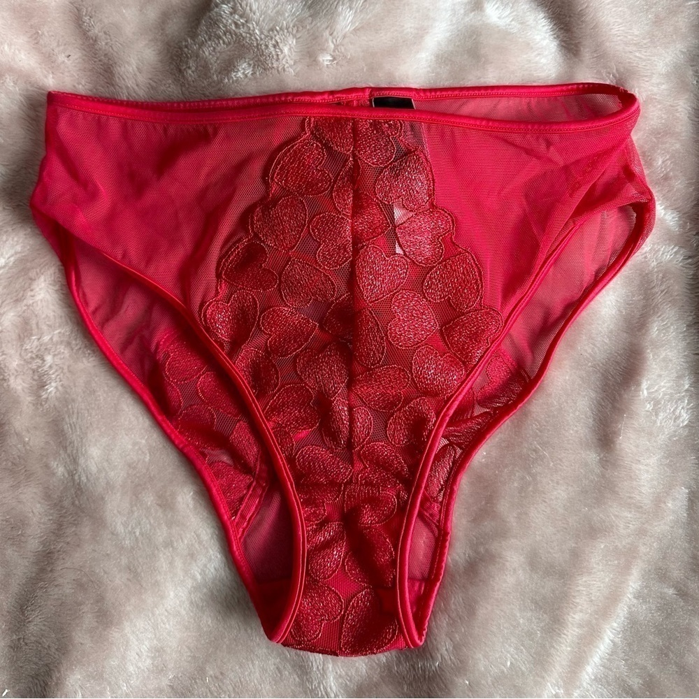 Victoria’s Secret red panty with heart detail on front brand new with tags